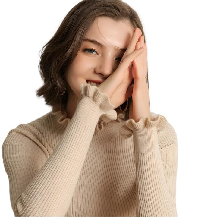 Merel – Warme Gebreide Trui met Hoge Kraag