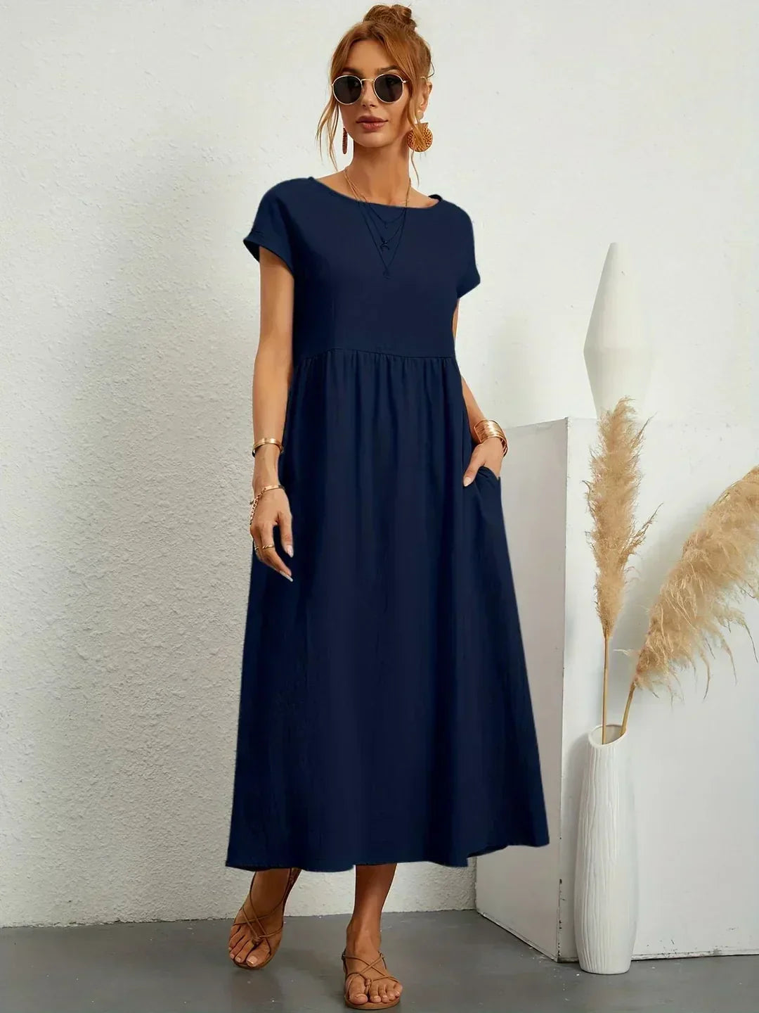 ROBE LÉGÈRE EN COTON DOUX AVEC POCHES