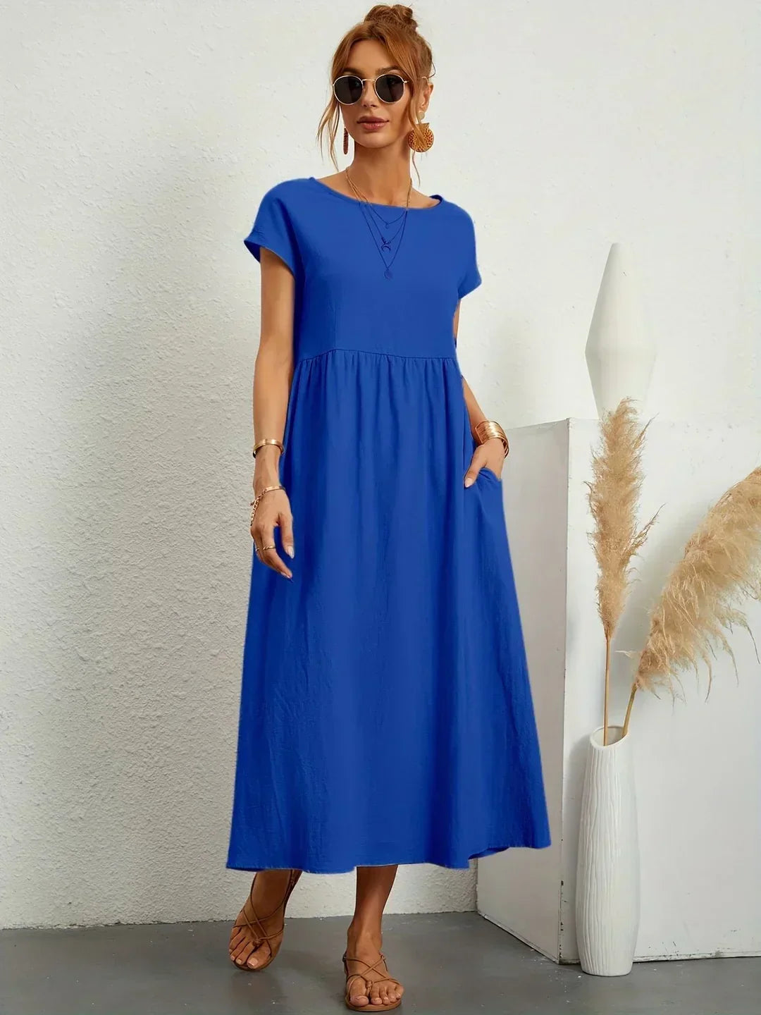 ROBE LÉGÈRE EN COTON DOUX AVEC POCHES