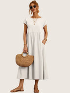 ROBE LÉGÈRE EN COTON DOUX AVEC POCHES