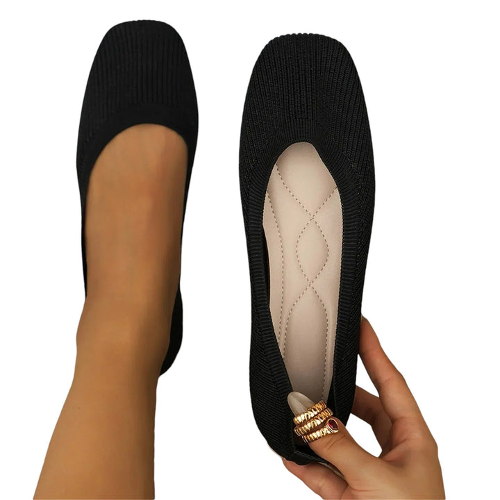 Nelly dames loafers – platte comfortabele instappers met vierkante neus en tijdloos design