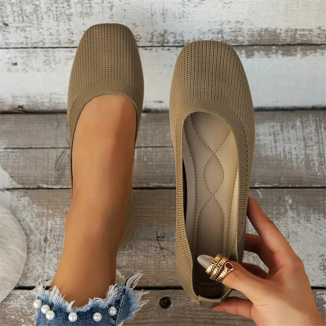 Nelly dames loafers – platte comfortabele instappers met vierkante neus en tijdloos design