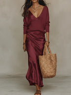 Lioré | Robe Fluide avec Pull Assorti
