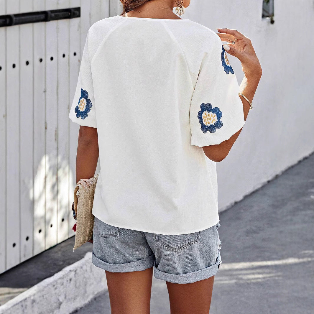 Calira | Blouse Fluide à Broderies