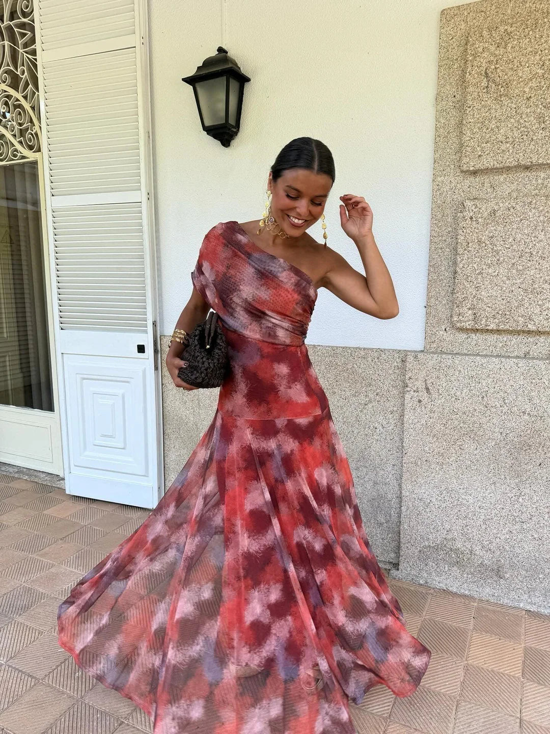 Toléa | Robe Maxi Fluide Épaules Dénudées