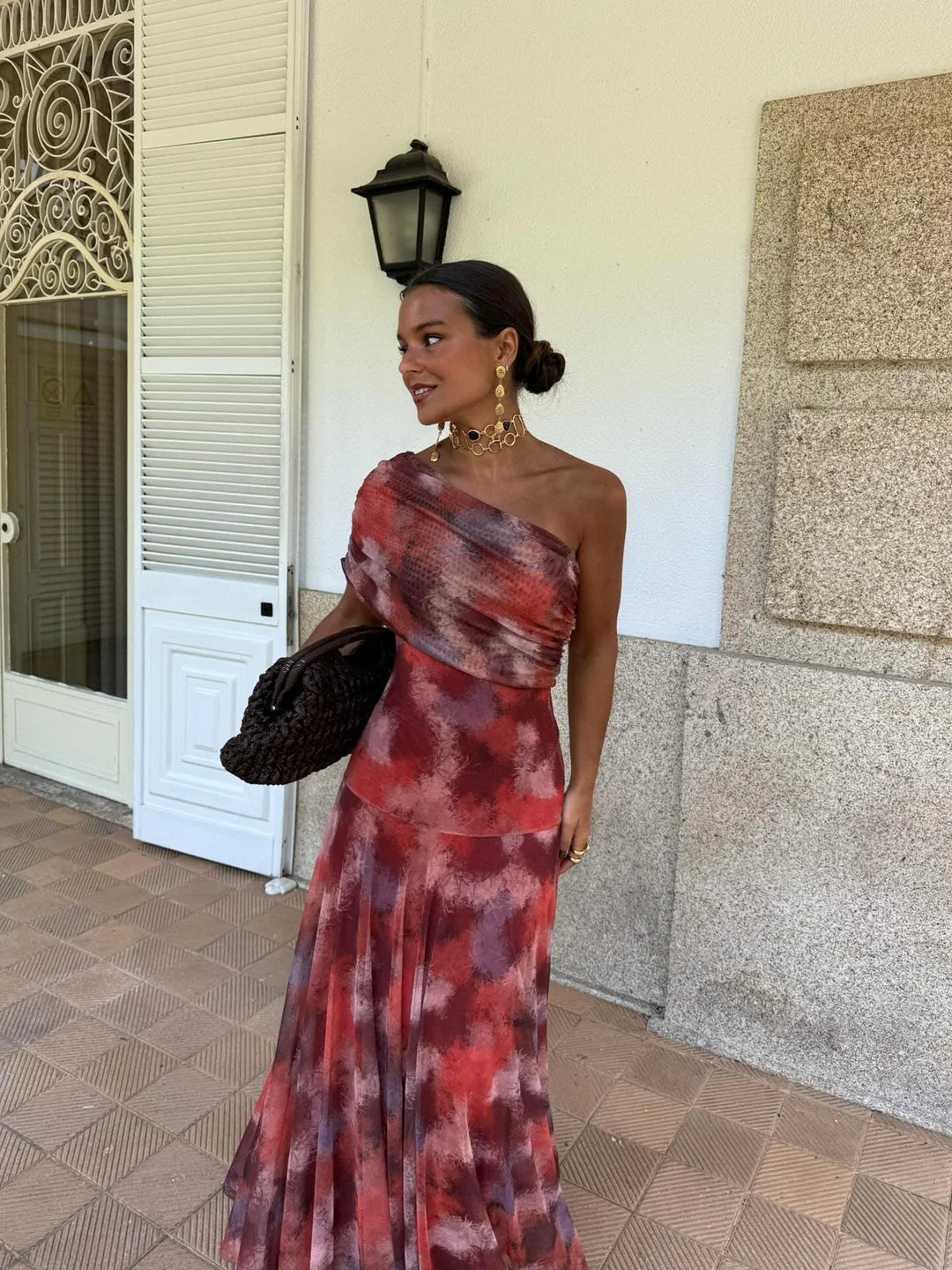 Toléa | Robe Maxi Fluide Épaules Dénudées