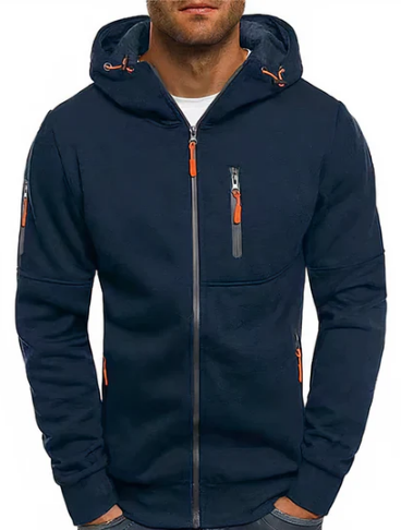 Kaelen Hoodie – Stijlvolle Heren Zip-Up met Duurzaam Design