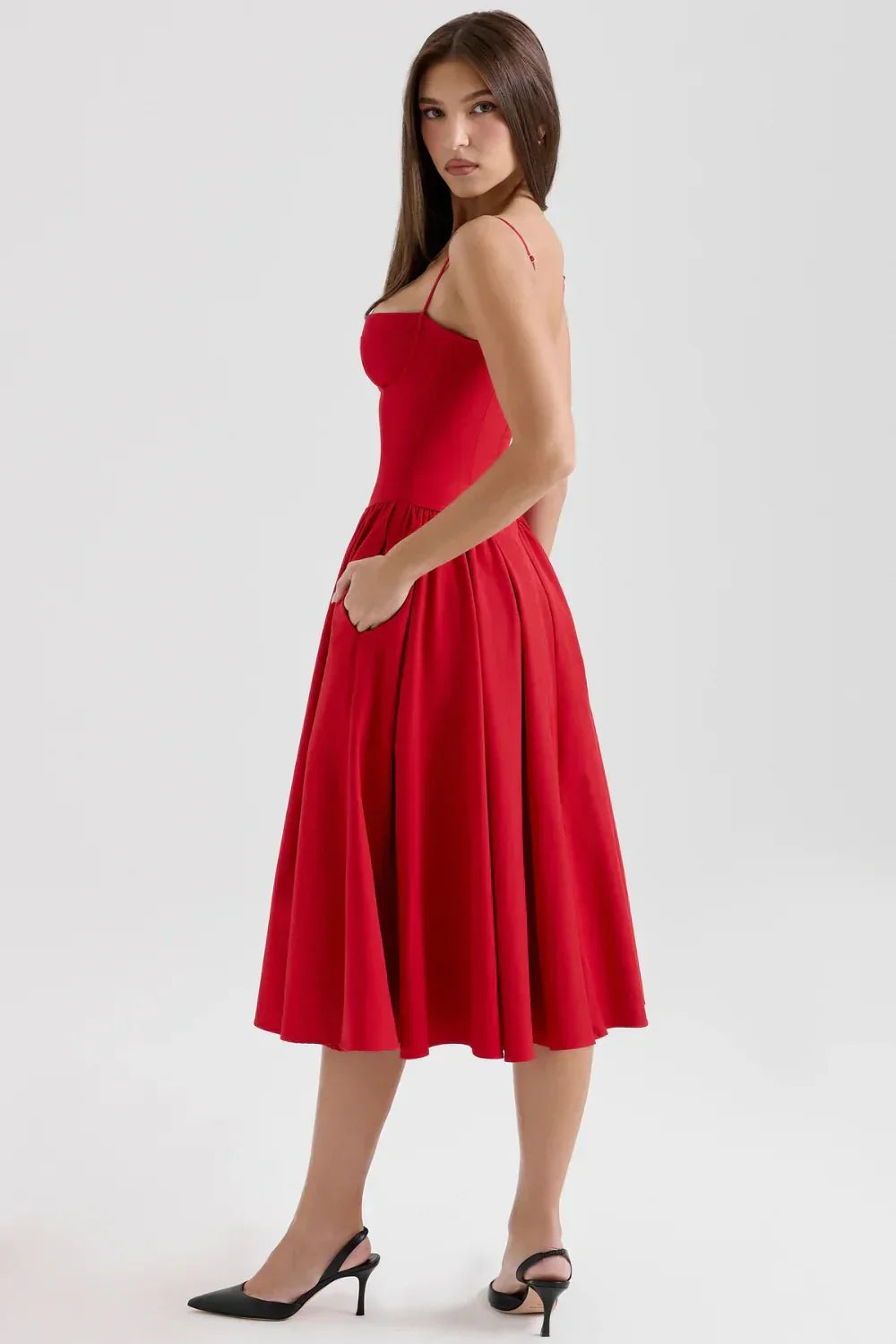 Liorine | Robe Midi Corset Élégante