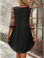 Mirelle | Robe Élégante à Manches Brodées