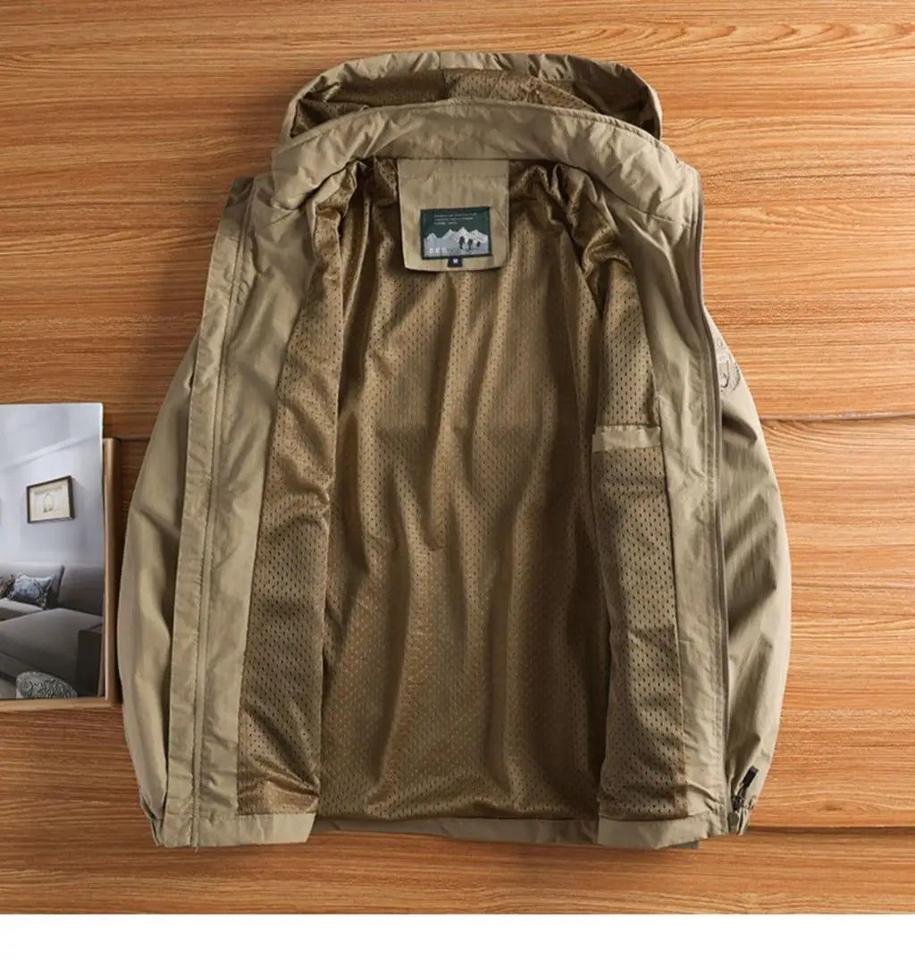 Justin outdoor windbreaker voor heren – lichtgewicht zomerjack met waterafstotende stof en verstelbare pasvorm