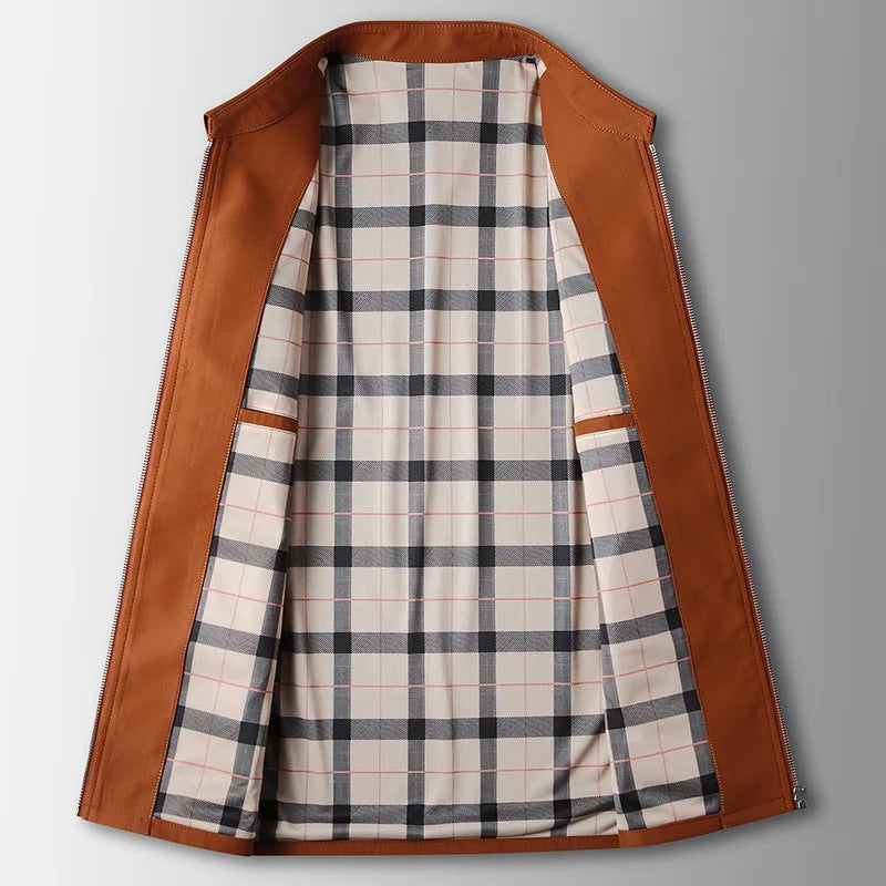 Zev™ Herenjas – Slank Gesneden Jas met Stijlvolle Details en Praktische Zakken