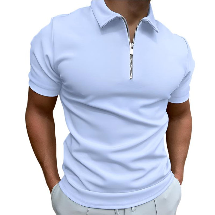 Idris luxe zip-up polo voor heren – stijlvolle lente/zomer polo met ritssluiting en ademend comfort