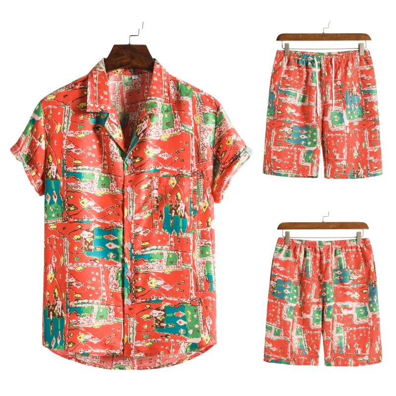 Samuel Hawaiian herencombi – zomerset met luchtig overhemd en levendige bloemenprint