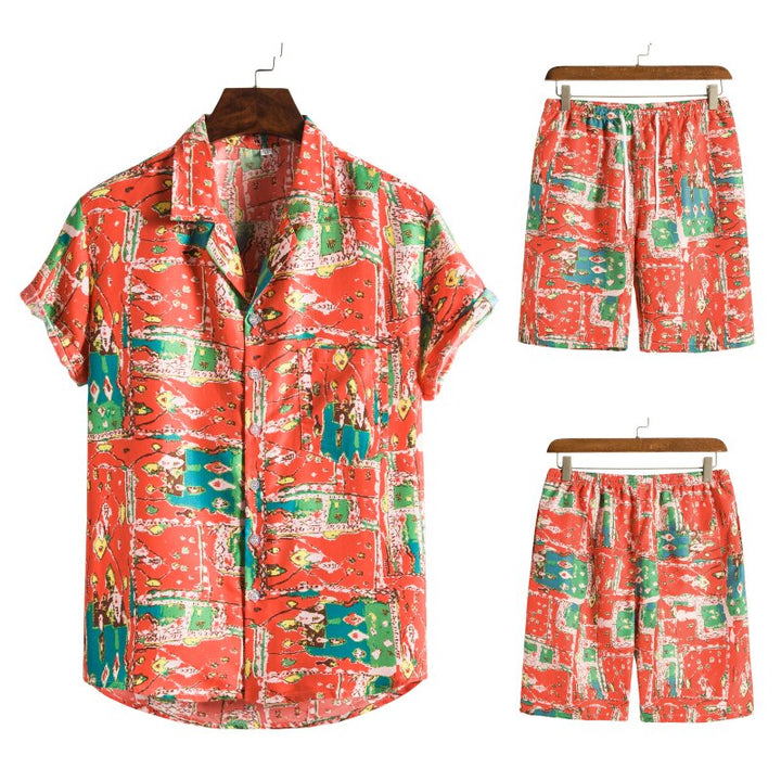 Samuel Hawaiian herencombi – zomerset met luchtig overhemd en levendige bloemenprint