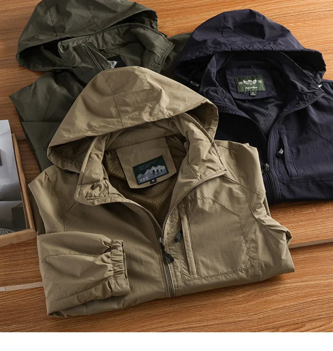 Justin outdoor windbreaker voor heren – lichtgewicht zomerjack met waterafstotende stof en verstelbare pasvorm