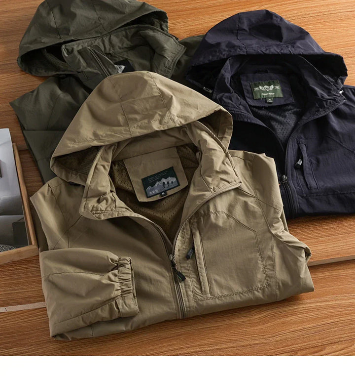 Justin outdoor windbreaker voor heren – lichtgewicht zomerjack met waterafstotende stof en verstelbare pasvorm