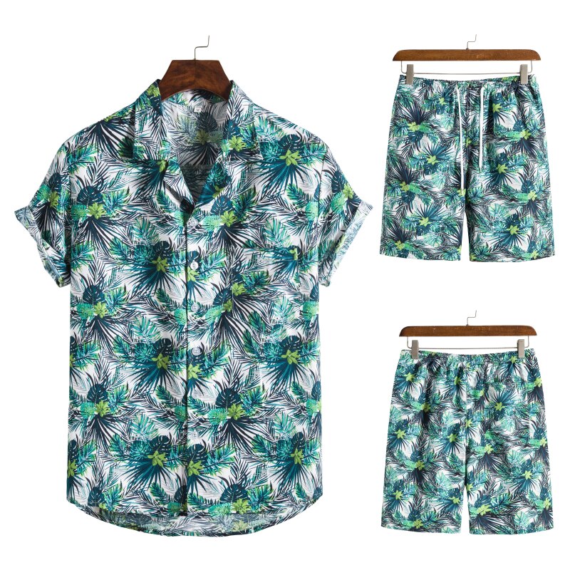 Samuel Hawaiian herencombi – zomerset met luchtig overhemd en levendige bloemenprint