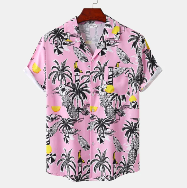 Jerry - Hawaii Surf Bloemen Blouse Voor Heren