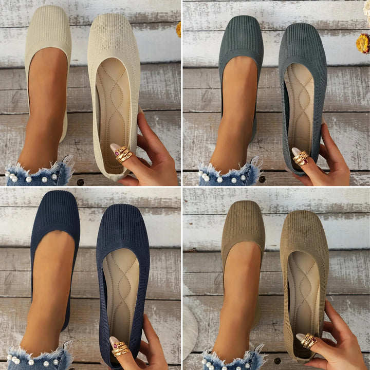 Nelly dames loafers – platte comfortabele instappers met vierkante neus en tijdloos design