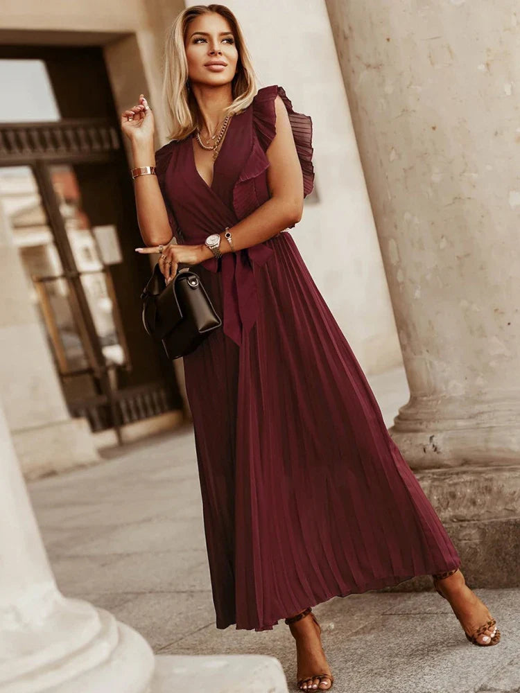 Alméra | Robe Longue Fluide à Col V