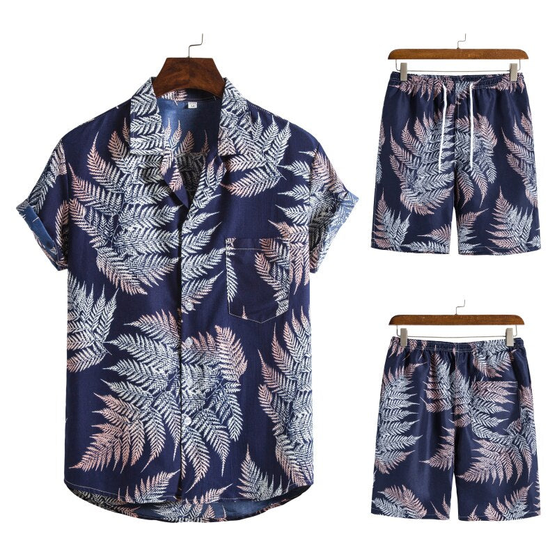 Samuel Hawaiian herencombi – zomerset met luchtig overhemd en levendige bloemenprint