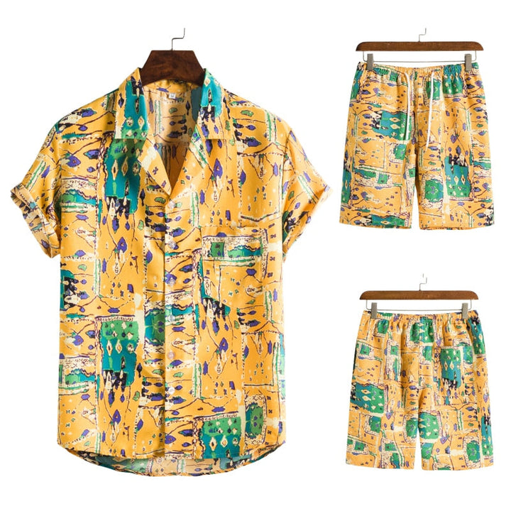 Samuel Hawaiian herencombi – zomerset met luchtig overhemd en levendige bloemenprint