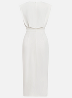 Sophie | Robe midi ajustée à boutons dorés