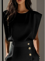 Sophie | Robe midi ajustée à boutons dorés