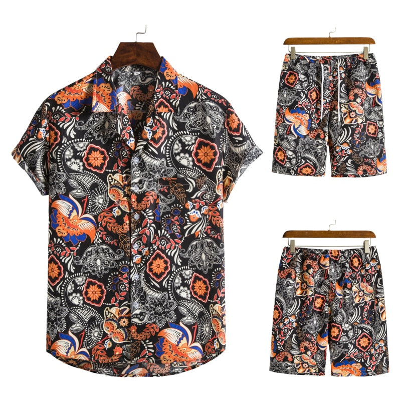 Samuel Hawaiian herencombi – zomerset met luchtig overhemd en levendige bloemenprint