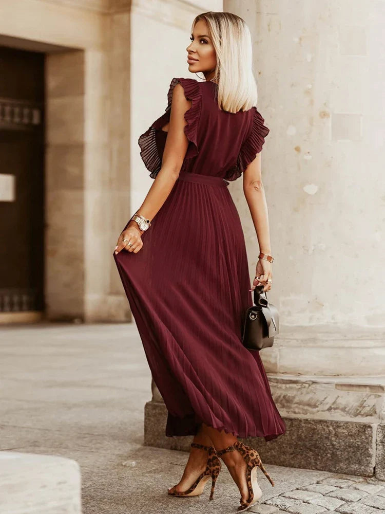 Alméra | Robe Longue Fluide à Col V