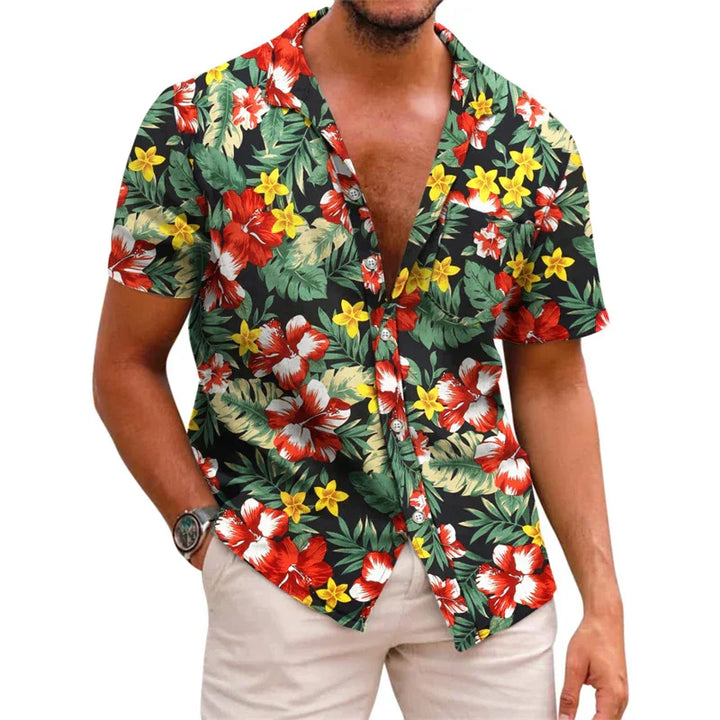 Billy – Bloemen Blouse voor Heren met Levendige Zomerprint