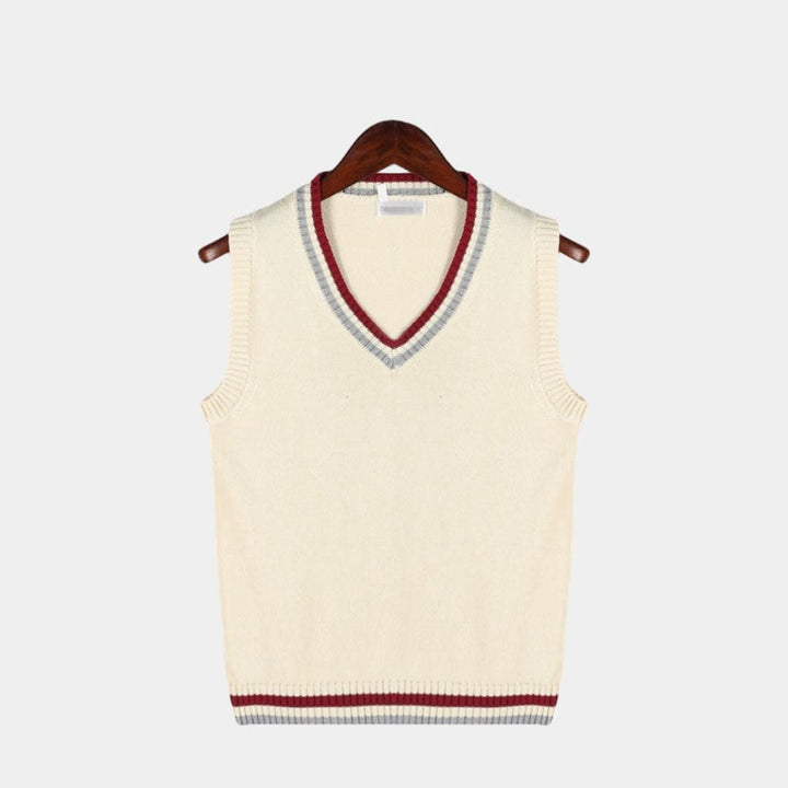 Stone - Sleeveless Knitted V-Neck Sweater