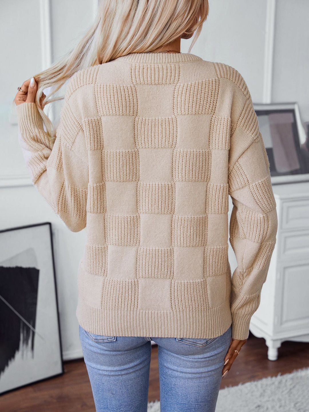 Taylor dames trui – warme sweater met moderne pasvorm en ribdetails