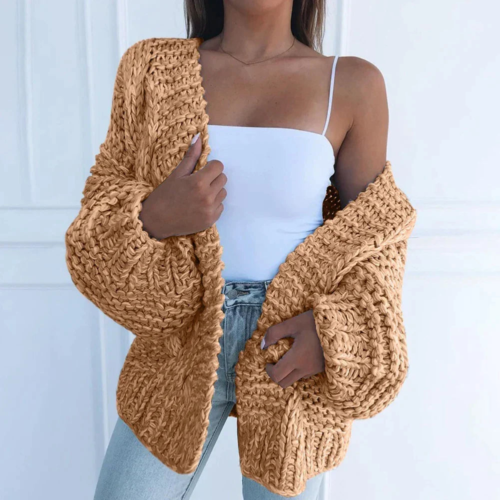 Wynne Chunky Knit Cardigan – Tijdloos Gebreid Damesvest met Vintage Look