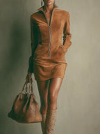 Marion™ | Robe Suédée Zippée