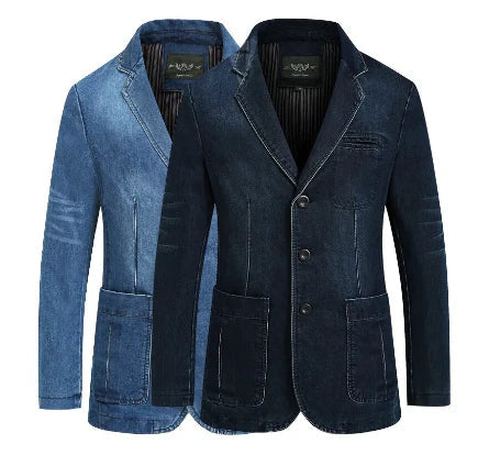 Daven Denim Blazer – Stijlvolle Herenjas met Comfortabele Pasvorm en Tijdloos Design