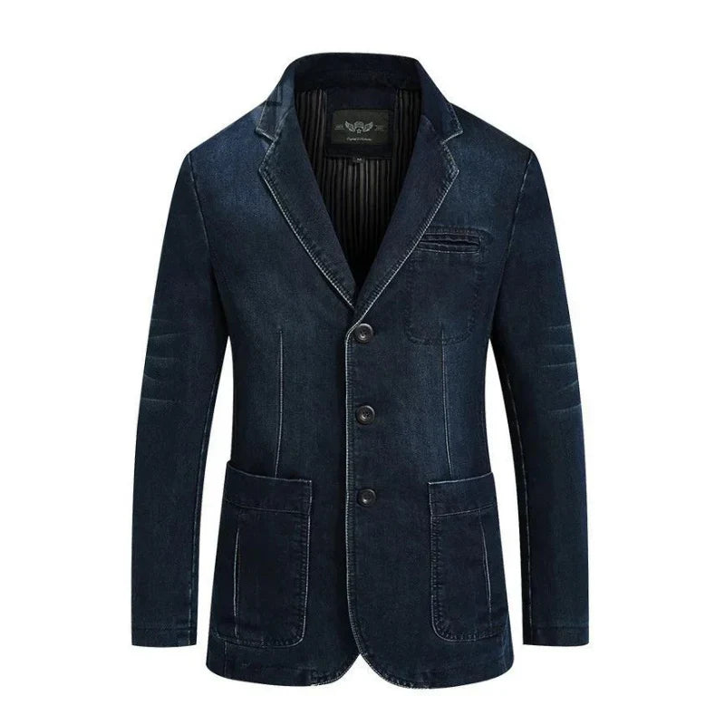 Daven Denim Blazer – Stijlvolle Herenjas met Comfortabele Pasvorm en Tijdloos Design