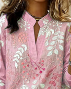 Floréa | Blouse Fleurie à Col Montant Élégant