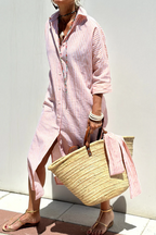 Niyara – Robe Chemise Rayée Élégante