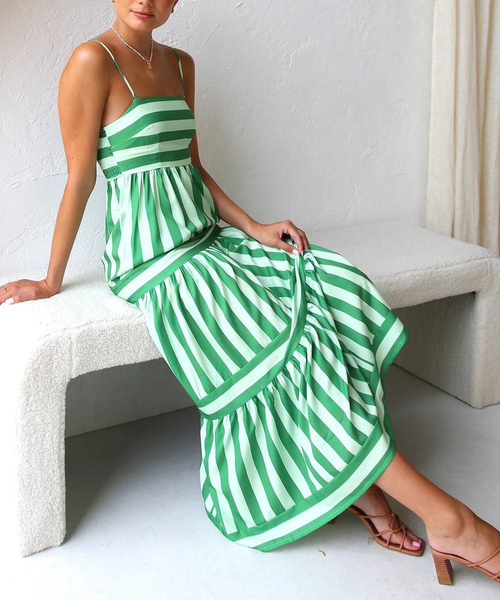 Nerina | Robe Longue à Rayures