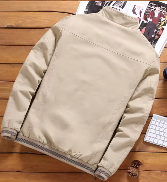 Heren Winterjas Beige – Warme Casual Jas met Zachte Voering en Ritszakken