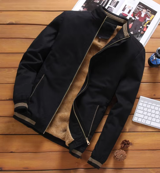 Heren Winterjas Beige – Warme Casual Jas met Zachte Voering en Ritszakken