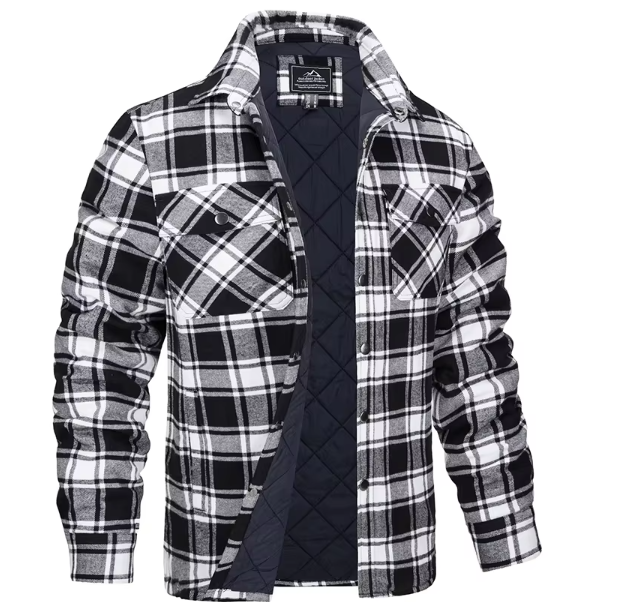 Geruite Herenjas met Voering – Warme Overshirt Jas met Ruitpatroon en Ritssluiting