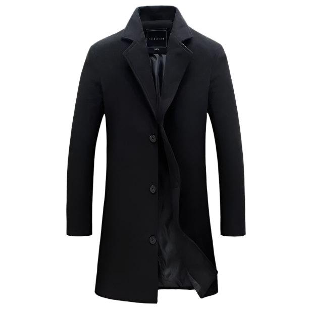 Davor Lange Herenjas – Stijlvolle Overjas met Klassieke Revers
