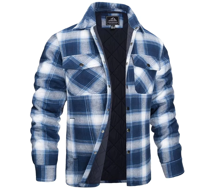 Geruite Herenjas met Voering – Warme Overshirt Jas met Ruitpatroon en Ritssluiting