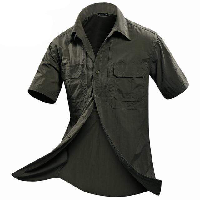 Boris Sneldrogend Tactical Shirt heren – ademend outdoor shirt met zakken en verstevigde naden