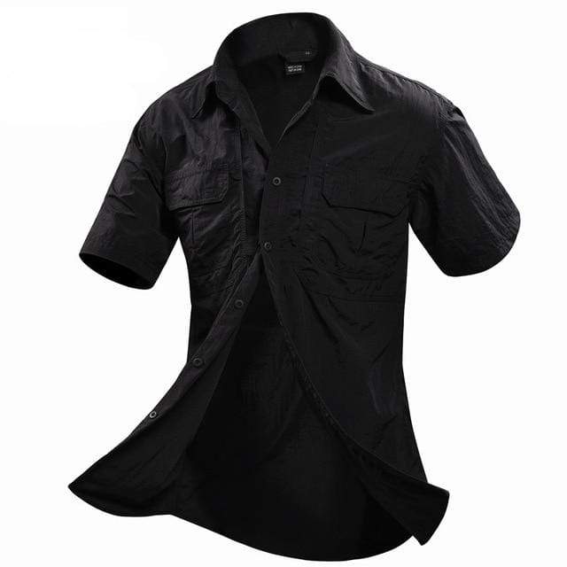 Boris Sneldrogend Tactical Shirt heren – ademend outdoor shirt met zakken en verstevigde naden