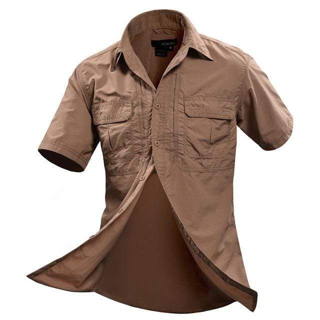 Boris Sneldrogend Tactical Shirt heren – ademend outdoor shirt met zakken en verstevigde naden