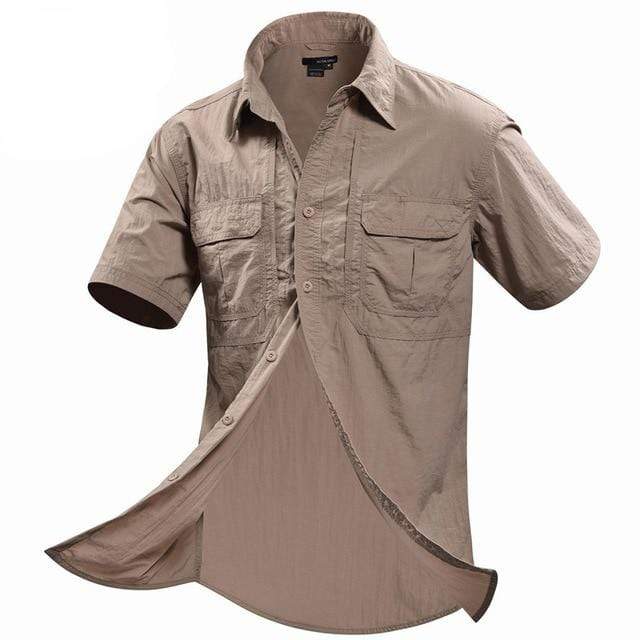 Boris Sneldrogend Tactical Shirt heren – ademend outdoor shirt met zakken en verstevigde naden