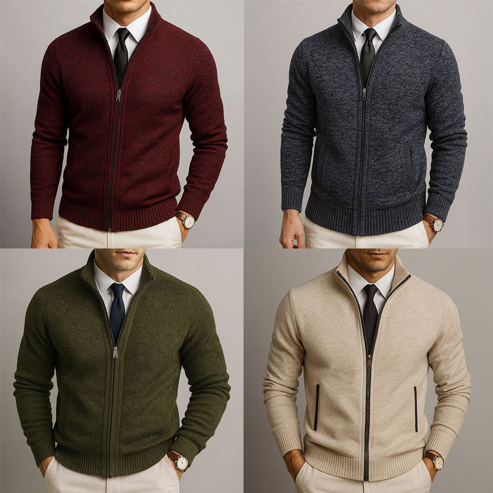 Julien | Cardigan Zippé en Laine Mérinos